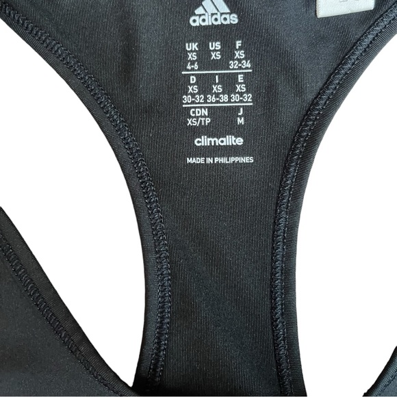 ADIDAS originals 3 stripe women's black climate tank, XS, UK 4-6 - Picture 3 of 10